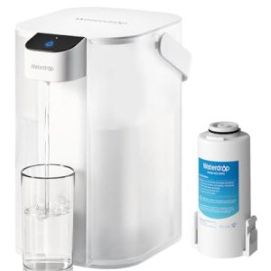 Waterdrop Rechargeable Water Filter Dispenser - 200-Gallon Capacity, Instant 15-Cup Countertop System for Home - Reduces