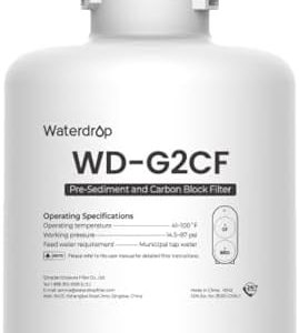 Waterdrop WD-G2CF Replacement Filter for WD-G2-W, WD-G2-B, WD-G2P600-W Reverse Osmosis System, 12-Month Lifespan, High C