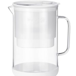 Waterdrop Large Glass Water Filter Pitcher - Eco-Friendly 10-Cup with Certified Filter - Reduces PFOA/PFOS, Chlorine & H