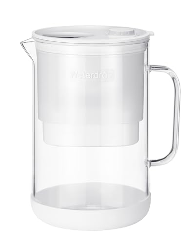 Waterdrop Large Glass Water Filter Pitcher - Eco-Friendly 10-Cup with Certified Filter - Reduces PFOA/PFOS, Chlorine & H
