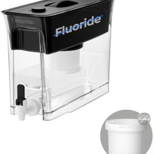 Waterdrop Water Filter Dispenser - 35-Cup BPA-Free, Reduces 90%+ Fluoride & Chlorine, 150-Gallon Long-Life, Perfect for