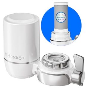 Waterdrop Faucet Water Filter - NSF Certified Kitchen Sink Purifier - Reduces Chlorine & Lead - 320 Gallon Capacity - Ea