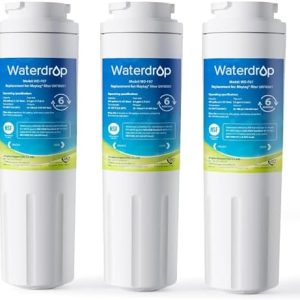 Waterdrop EDR4RXD1 Refrigerator Water Filter | Compatible with EveryDrop® Filter 4 & Whirlpool® UKF8001 | 3-Pack | Enhan