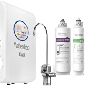Waterdrop G3 Reverse Osmosis System - 8 Stage Tankless Water Filter - Certified NSF/ANSI 42 & 58 - 600 GPD Flow Rate - B