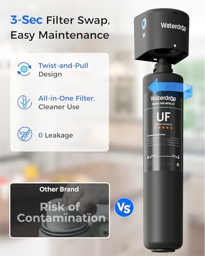 Waterdrop 15UB-UF Ultra Filtration Under Sink Water Filter System for Bacteria Reduction - Reduces Lead, Chlorine, Bad T