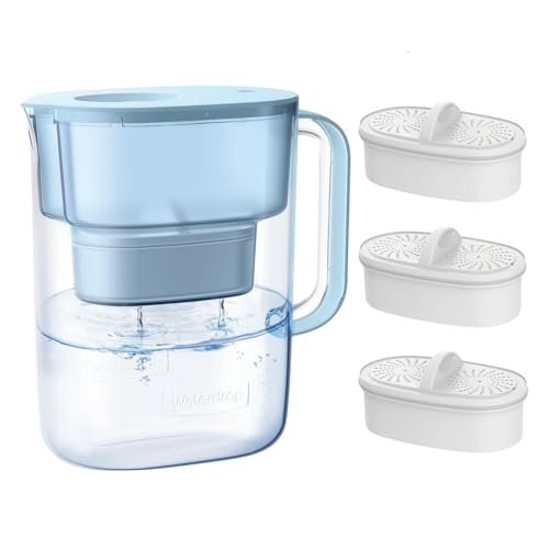 Waterdrop Water Filter Pitcher - 10-Cup Capacity, NSF Certified, Reduces PFOA/PFOS & Chlorine, Improves Coffee & Tea Tas