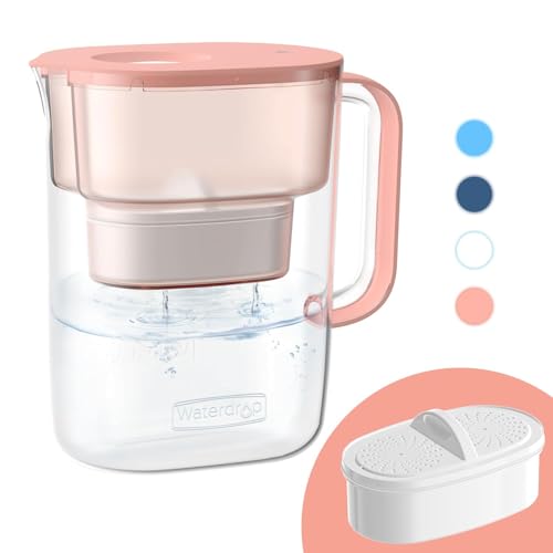 Waterdrop Water Filter Pitcher - 10-Cup Capacity, NSF Certified, Reduces PFOA/PFOS & Chlorine, Improves Coffee & Tea Tas