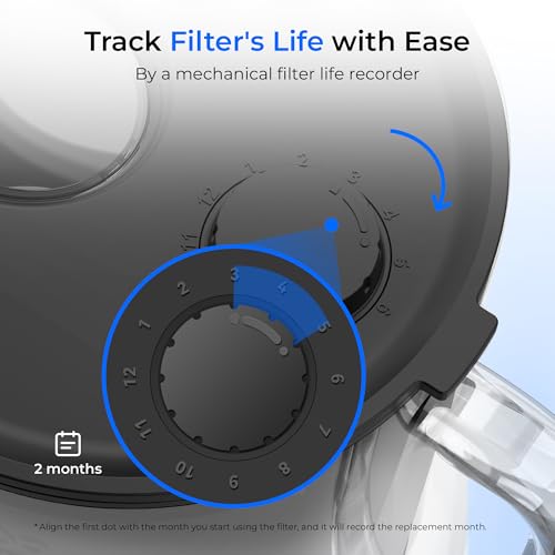 Waterdrop Large Glass Water Filter Pitcher - Eco-Friendly 10-Cup with Certified Filter - Reduces PFOA/PFOS, Chlorine & H