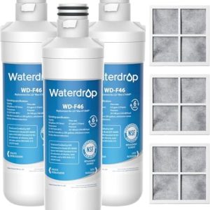 Waterdrop LT1000PC Refrigerator Water Filter Replacement for LG ThinQ® - Enhances Taste, Fits Multiple Models, 3-Pack Co