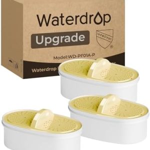 Waterdrop Replacement Water Filters | NSF Certified | Compatible with Pitchers & Dispensers | Reduces Lead & PFAS | 3-Pa