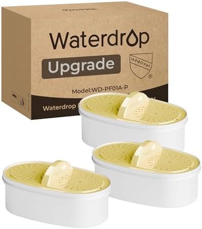 Waterdrop Replacement Water Filters | NSF Certified | Compatible with Pitchers & Dispensers | Reduces Lead & PFAS | 3-Pa