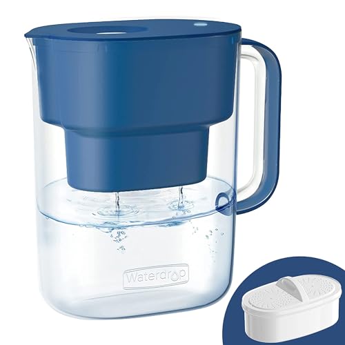 Waterdrop Water Filter Pitcher - 10-Cup Capacity, NSF Certified, Reduces PFOA/PFOS & Chlorine, Improves Coffee & Tea Tas