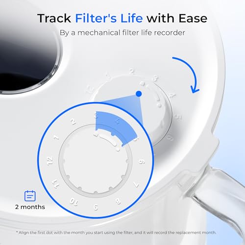 Waterdrop Large Glass Water Filter Pitcher - Eco-Friendly 10-Cup with Certified Filter - Reduces PFOA/PFOS, Chlorine & H