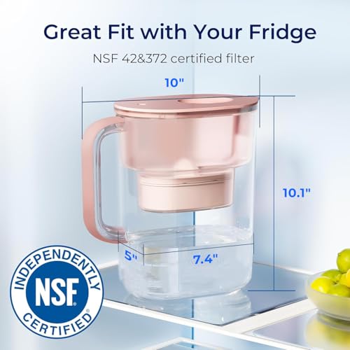 Waterdrop Water Filter Pitcher - 10-Cup Capacity, NSF Certified, Reduces PFOA/PFOS & Chlorine, Improves Coffee & Tea Tas