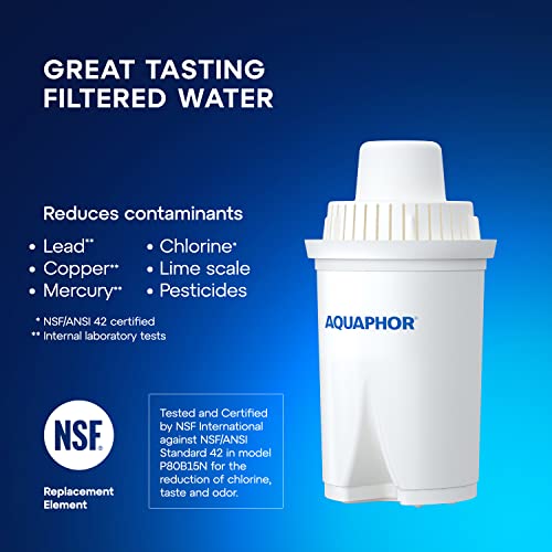 AQUAPHOR Water Filter Pitcher Opal 12 Cup - Long-Life 145 Gallons Filter, Perfect for Families, Optimal for Everyday Use